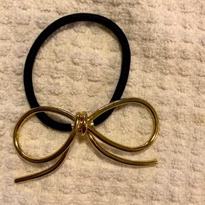 Gold Bow Ponytail Holder